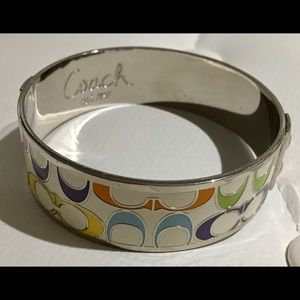 COACH Silver & Multi Logo Bangle Bracelet